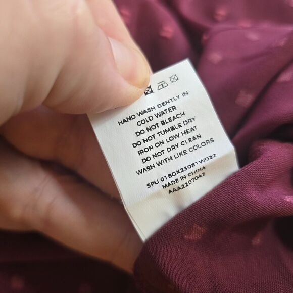 Bloomchic Blouse Women's 3X Purple Fabric Polka Dot Lace Short Sleeve Blouse NWT - Picture 7 of 14